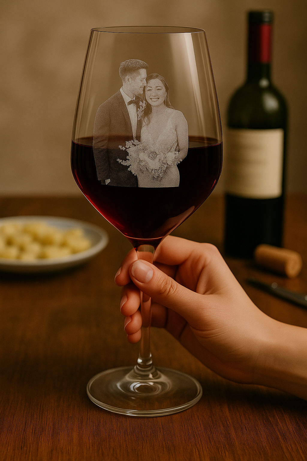 Винний келих з фотогравіюванням та подарункова коробка за бажанням