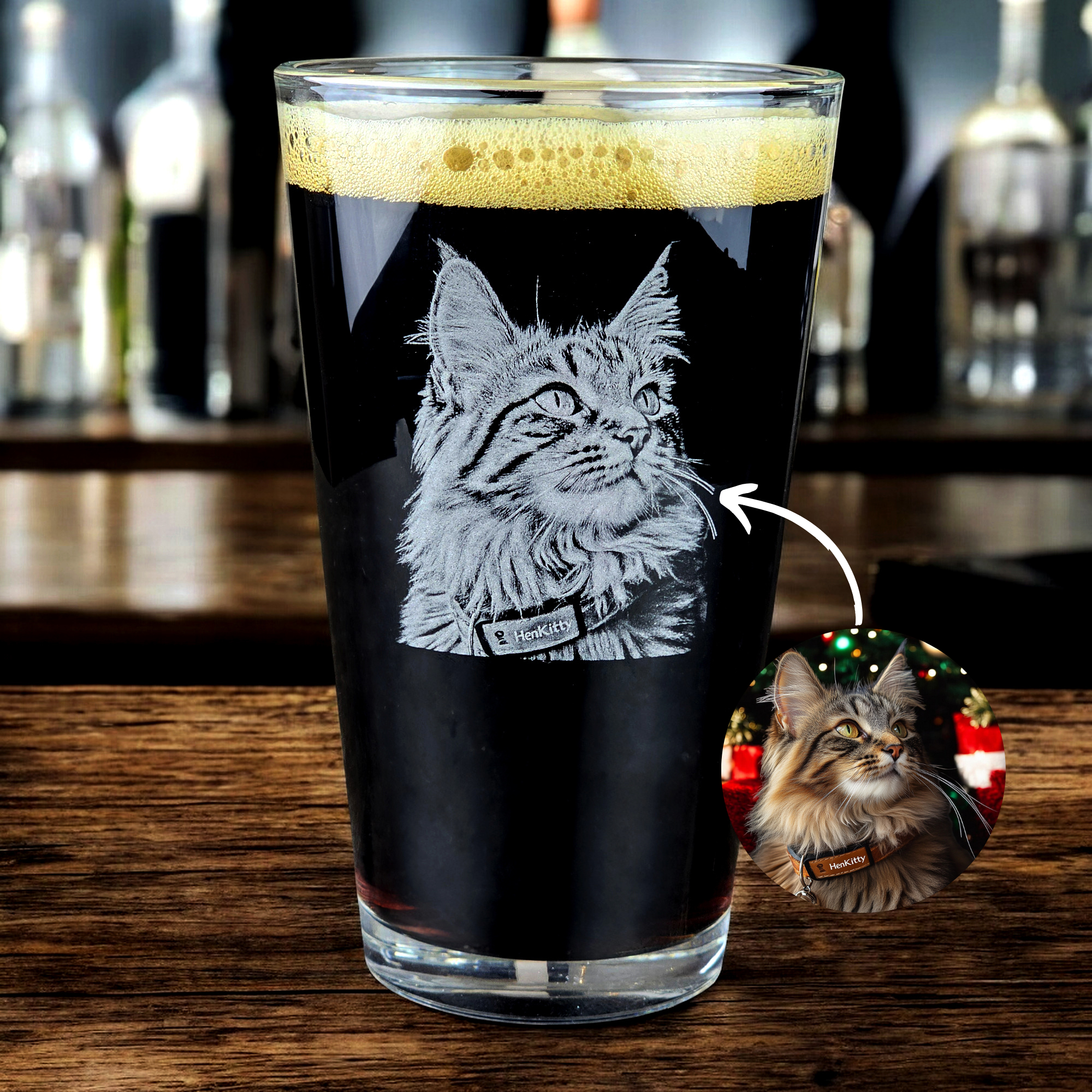 Пивна пінта з фотогравіюванням